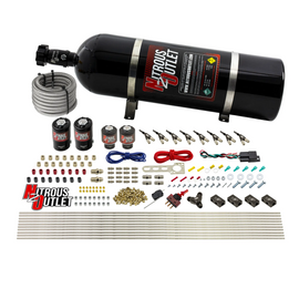 8 Cylinder Single Stage Direct Port Nitrous System - .112 Nitrous/.177 Fuel Solenoids (15lb Bottle)
