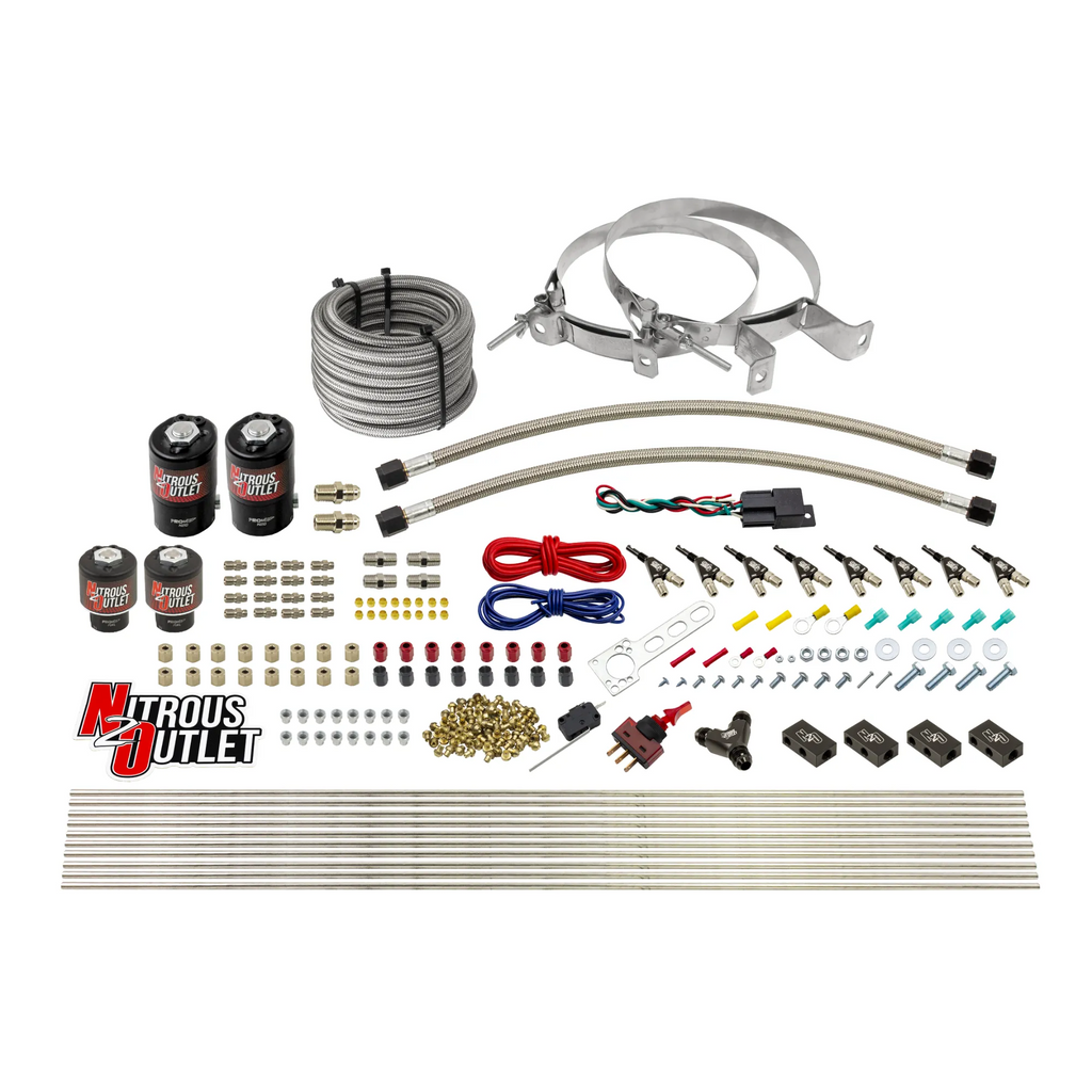 8 Cylinder Single Stage Direct Port Nitrous System - .122 Nitrous/.177 Fuel Solenoids (No Bottle)