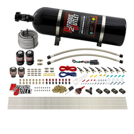 8 Cylinder Single Stage Direct Port Nitrous System - .122 Nitrous/.177 Fuel Solenoids (15lb Bottle)