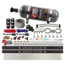 Load image into Gallery viewer, 8 Cylinder 4 Solenoid Dry Dual Stage Direct Port System With Dual Rails - .112 Nitrous - Straight Blow Through Nozzles (12lb Bottle)
