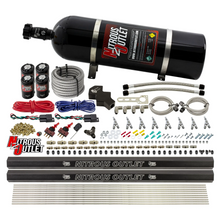 Load image into Gallery viewer, 8 Cylinder 4 Solenoid Dry Dual Stage Direct Port System With Dual Rails - .112 Nitrous - Straight Blow Through Nozzles (15lb Bottle)