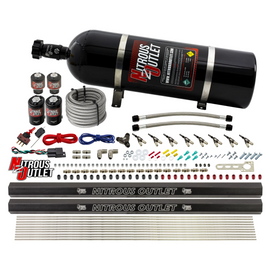 8 Cylinder Single Stage Direct Port Nitrous System with Injection Rails - Alcohol - .122 Nitrous/.177 Fuel (No Bottle)