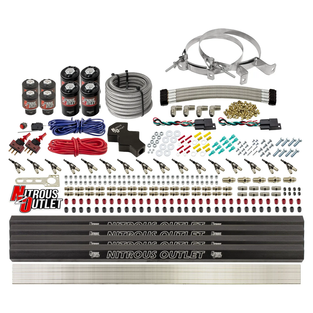 8 Cylinder Dual Stage Direct Port Nitrous System with Injection Rails - Alcohol - .112 Nitrous/ .177 Fuel (No Bottle)