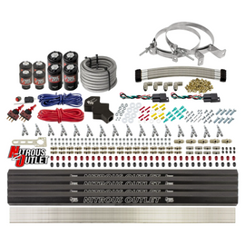 8 Cylinder Dual Stage Direct Port Nitrous System with Injection Rails - Alcohol - .112 Nitrous/.177 Fuel - Straight Blow Through Nozzles (No Bottle)