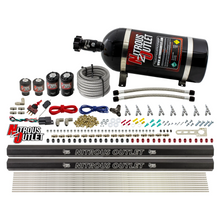 Load image into Gallery viewer, 8 Cylinder Single Stage Direct Port Nitrous System with Injection Rails - E85 - .122 Nitrous/.177 Fuel - Straight Blow Through Nozzles (10lb Bottle)