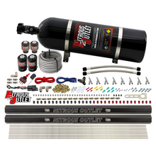 Load image into Gallery viewer, 8 Cylinder Single Stage Direct Port Nitrous System with Injection Rails - E85 - .122 Nitrous/.177 Fuel - Straight Blow Through Nozzles (15lb Bottle)