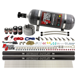 8 Cylinder Single Stage Direct Port Nitrous System with Injection Rails - E85 - .112 Nitrous/.177 Fuel (12lb Bottle)