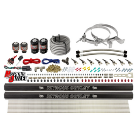 8 Cylinder Single Stage Direct Port Nitrous System with Injection Rails - Gas - .112 Nitrous/.177 Fuel (No Bottle)