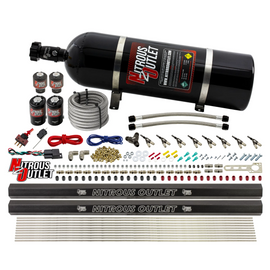 8 Cylinder Single Stage Direct Port Nitrous System with Injection Rails - Gas - .112 Nitrous/.177 Fuel (15lb Bottle)