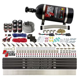 8 Cylinder Dual Stage Direct Port Nitrous System with Injection Rails - Gas - .112 Nitrous/ .177 Fuel (10lb Bottle)