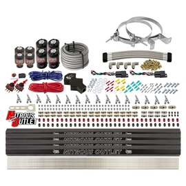 8 Cylinder Dual Stage Direct Port Nitrous System with Injection Rails - Gas - .112 Nitrous/.177 Fuel - Straight Blow Through Nozzles (No Bottle)