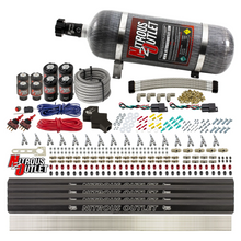 Load image into Gallery viewer, 8 Cylinder Dual Stage Direct Port Nitrous System with Injection Rails - Gas - .112 Nitrous/.177 Fuel - Straight Blow Through Nozzles (12lb Bottle)