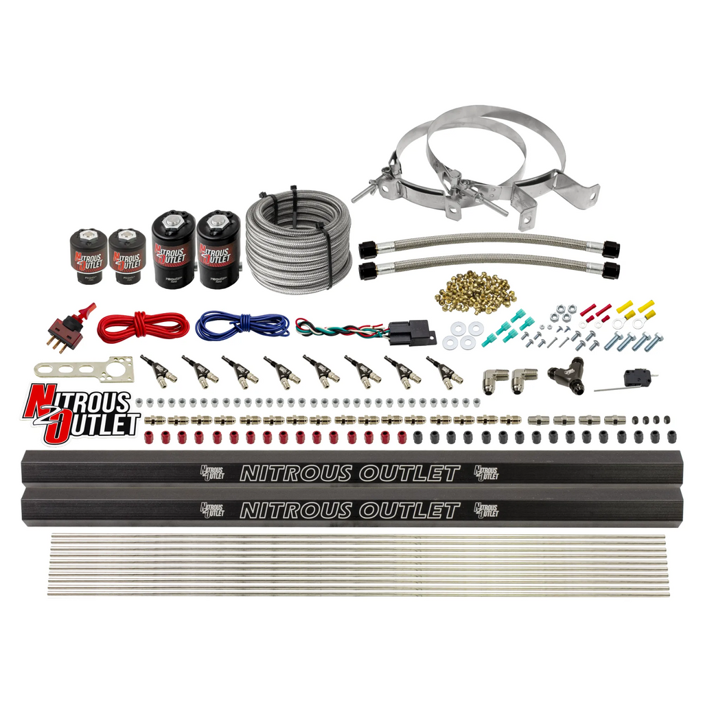 8 Cylinder Single Stage Direct Port Nitrous System with Injection Rails - E85 - .122 Nitrous/.177 Fuel - 45-55 PSI (No Bottle)