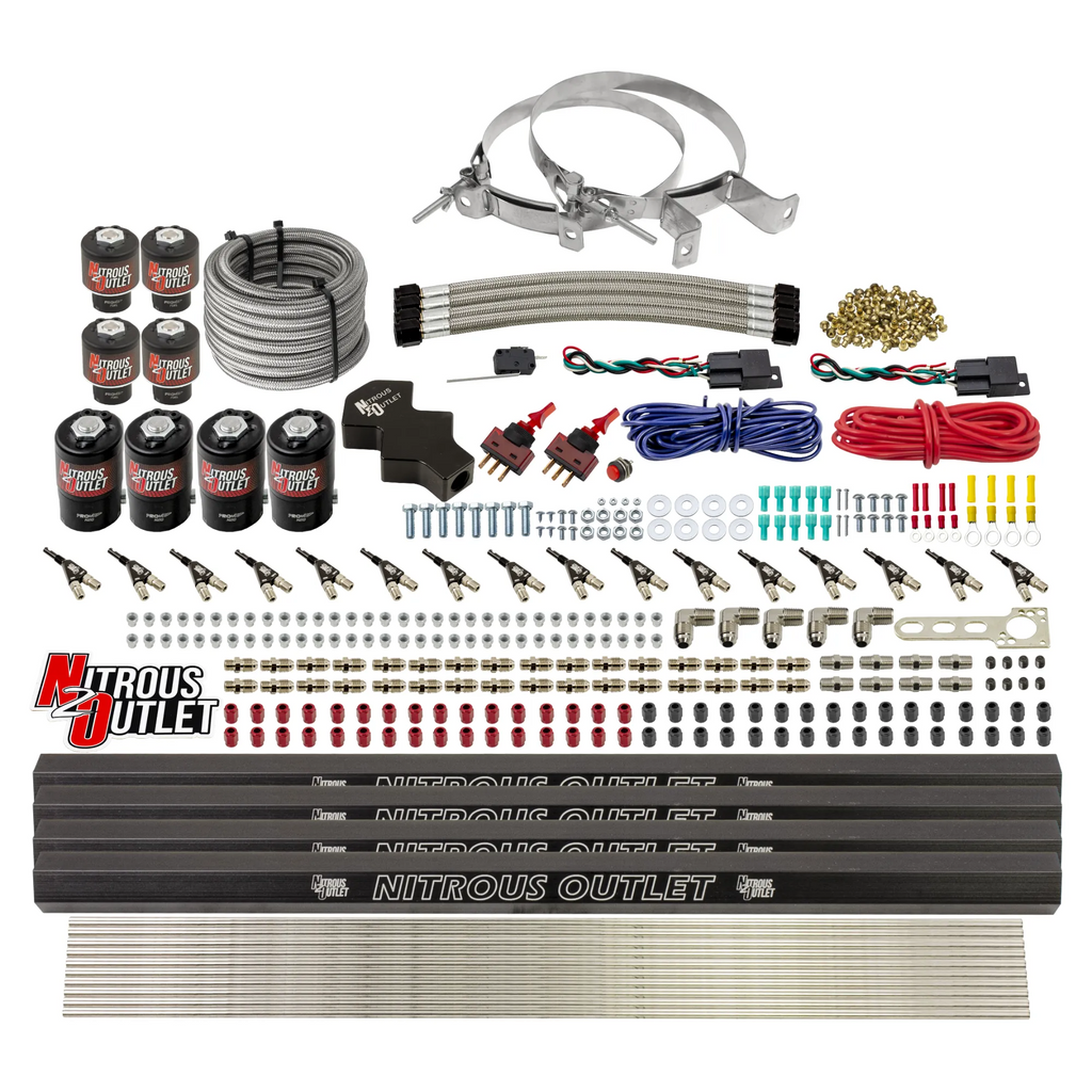 8 Cylinder Dual Stage Direct Port Nitrous System with Injection Rails - E85 - .112 Nitrous/ .177 Fuel - 45-55 PSI (No Bottle)