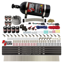 8 Cylinder Dual Stage Direct Port Nitrous System with Injection Rails - E85 - .112 Nitrous/ .177 Fuel - 45-55 PSI (10lb Bottle)