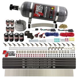 8 Cylinder Dual Stage Direct Port Nitrous System with Injection Rails - E85 - .112 Nitrous/ .177 Fuel - 45-55 PSI (12lb Bottle)