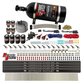 8 Cylinder Dual Stage Direct Port Nitrous System with Injection Rails - Gas - .112 Nitrous/ .177 Fuel - 45-55 PSI (10lb Bottle)