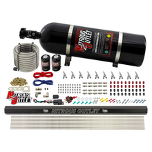 Load image into Gallery viewer, 10 Cylinder Wet Direct Port System With Single Injection Rail - Alcohol - .122&quot; Nitrous/.310&quot; Fuel - Straight Blow Through Aluminum Nozzles (15lb Bottle)