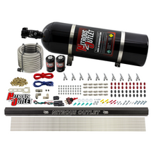 Load image into Gallery viewer, 10 Cylinder Wet Direct Port System With Single Injection Rail - Gas (45-55 PSI)  - .122&quot; Nitrous/.310&quot; Fuel - Straight Blow Through Aluminum Nozzles (15lb Bottle)