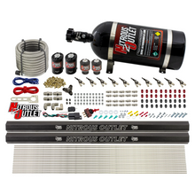 Load image into Gallery viewer, 10 Cylinder Wet Direct Port System With Dual Injection Rails - Alcohol - Two .122&quot; Nitrous/Two .310&quot; Fuel - 90° Aluminum Nozzles (10lb Bottle)