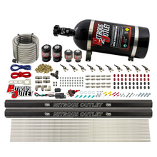 Load image into Gallery viewer, 10 Cylinder Wet Direct Port System With Dual Injection Rails - Gas - Two .122&quot; Nitrous/Two .310&quot; Fuel - 90° Aluminum Nozzles (10lb Bottle)