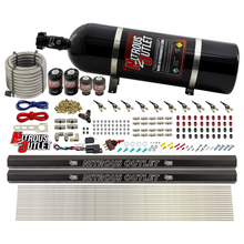 Load image into Gallery viewer, 10 Cylinder Wet Direct Port System With Dual Injection Rails - E85 - Two .122&quot; Nitrous/Two .310&quot; Fuel - 90° Aluminum Nozzles (15lb Bottle)