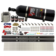 Load image into Gallery viewer, 10 Cylinder Wet Direct Port System With Dual Injection Rails - Gas - Two .122&quot; Nitrous/Two .310&quot; Fuel - 90° Aluminum Nozzles (15lb Bottle)