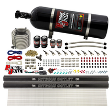 Load image into Gallery viewer, 10 Cylinder Wet Direct Port System With Dual Injection Rails - E85 - Two .122&quot; Nitrous/Two .310&quot; Fuel - 45-55 PSI - 90° Aluminum Nozzles (15lb Bottle)
