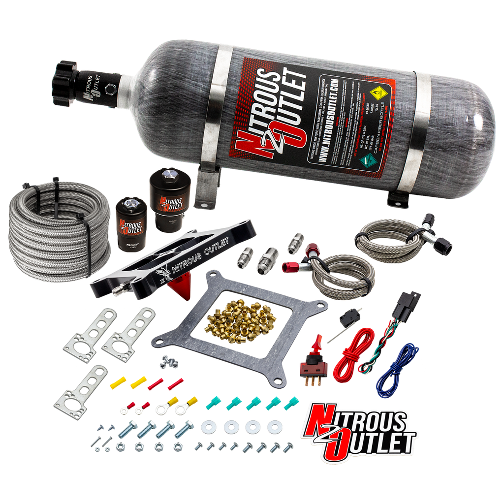 Stinger 4 Race Wet 4150 Nitrous Plate System (15lb Bottle)