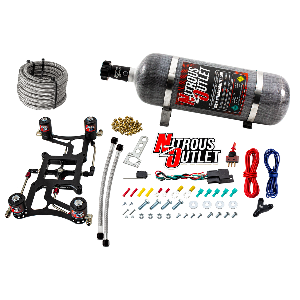 Hornet 2 Race Wet 4150 Boomerang Nitrous Plate System (15lb Bottle)