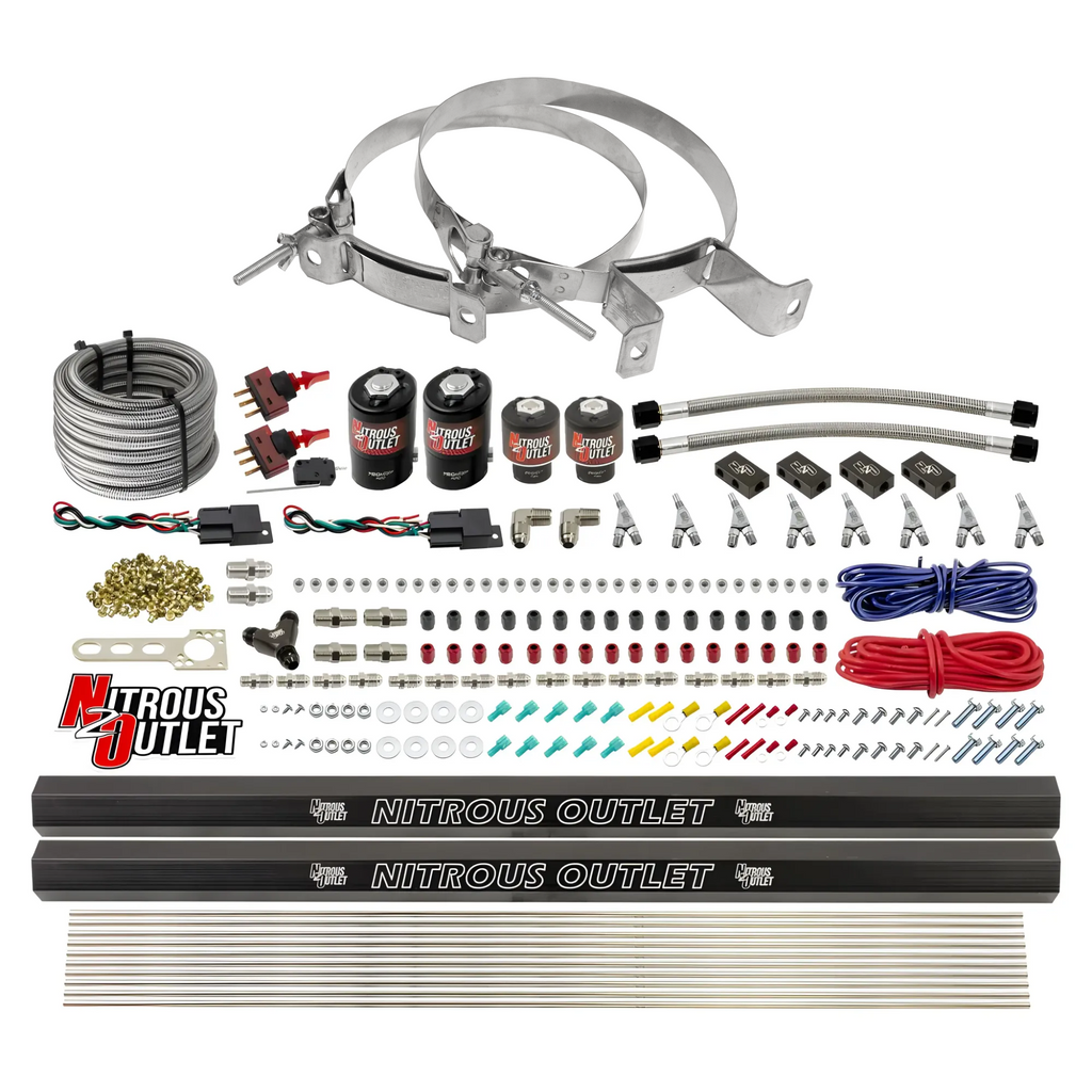 4 Cylinder 4 Solenoid Dual Stage Direct Port System With Distribution Blocks, SBT Nozzle (Gas) - 45-55 PSI (No Bottle)