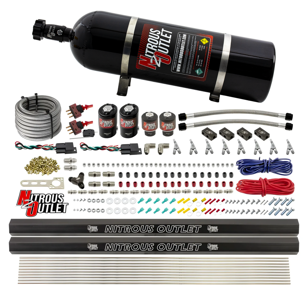 4 Cylinder 4 Solenoid Dual Stage Direct Port System With Distribution Blocks, SBT Nozzle (Gas) - 45-55 PSI (15lb Bottle)