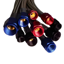 Load image into Gallery viewer, Race Stainless Steel Braided Hose (Black Fitting)