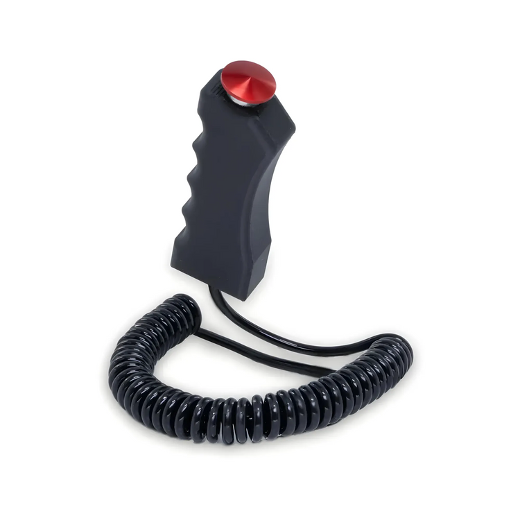 860 Performance Pistol Grip with 23mm Red Mushroom Momentary and Spiral Cord