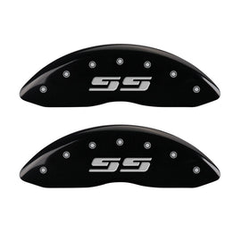 MGP 2 Caliper Covers Eng Front Silverado SS Black Finish Sil Char 2008 Chevy Silverado 1500