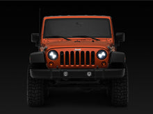 Load image into Gallery viewer, Raxiom 97-18 Jeep Wrangler TJ/JK Axial Spider LED Headlight w/ Amber DRL- Chrome Hsng (Clear Lens)