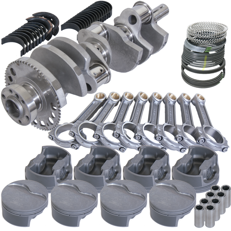 Eagle Chevy LS3 4in 4140 Crank 6.125in 4340 Rods -5.8cc Flat Piston Pro Street Rotating Assembly