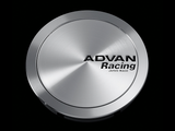 Advan 63mm Full Flat Center Cap - Platinum Silver w/ Black Letters
