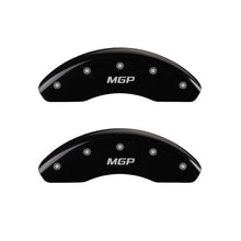 Load image into Gallery viewer, MGP Front set 2 Caliper Covers Engraved Front MGP Black finish silver ch