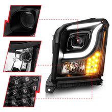 Load image into Gallery viewer, Anzo 15-17 GMC Yukon/Yukon XL Projector Headlights Black Housing/Clear Lens (w/ Light Bars)