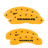 MGP 4 Caliper Covers Engraved Front & Rear WRANGLER Yellow finish black ch