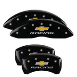 MGP 4 Caliper Covers Engraved Front & Rear Chevy racing Black finish silver ch