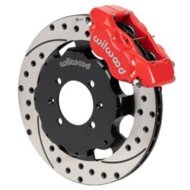 Wilwood Forged Dynalite Front Hat Kit 11.75in SRP Drilled/Slotted Rotor Red Caliper 90-05 Miata