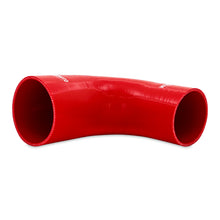 Load image into Gallery viewer, Mishimoto Silicone Reducer Coupler 90 Degree 3in to 4in - Red