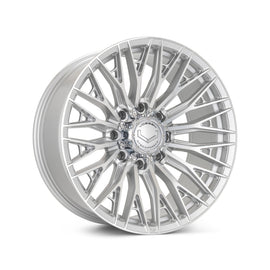 Vossen HFX-6 17x9 - 6x139.7 - ET0 - Super Deep Face - 106.1 - Silver Polished Wheel