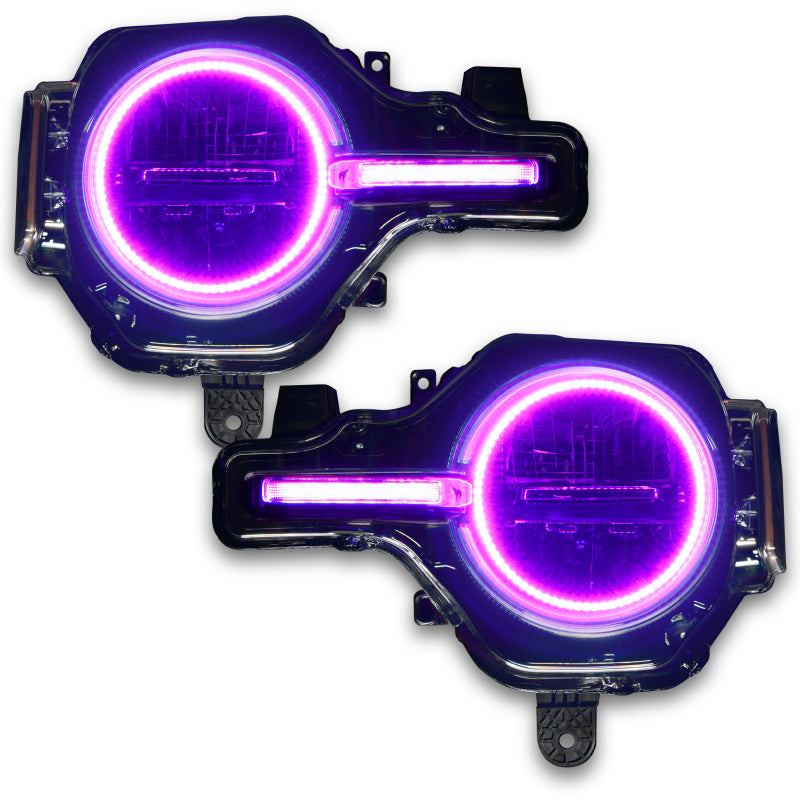 Oracle 21-22 Ford Bronco Headlight Halo Kit w/DRL Bar - Base Headlights -w/RF Controller NO RETURNS