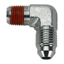 Load image into Gallery viewer, Wilwood fitting 90 deg elbow -4 AN male TO1/8-27 NPT zinc steel W/VIBRASEAL W/CAPS