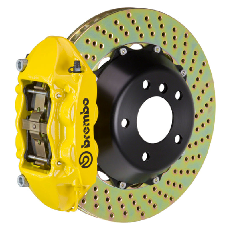 Brembo 00-03 Z8 (E52) Rear GT BBK 4 Piston Cast 345x28 2pc Rotor Drilled- Yellow