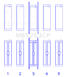 King Engine Bearings Ford Eng 445 T/Dies Crankshaft Main Bearing Set (Set of 5)