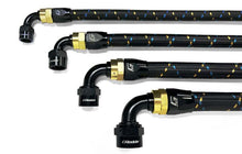 Load image into Gallery viewer, GReddy AN16 150 DEGREE HOSE END SWIVEL BLACK/GOLD ANODIZED